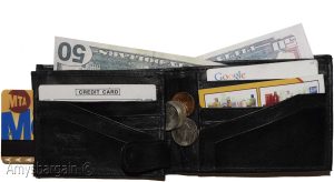 Men's Bifold wallet Genuine Leather 12 Card 2 ID Zip Coin purse 2 Bill space - Image 9
