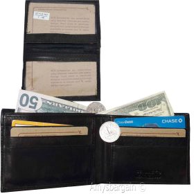 Men's Leather Wallet, Bifold Wallet, Detachable 2 ID 3 Card piece, New Billfold