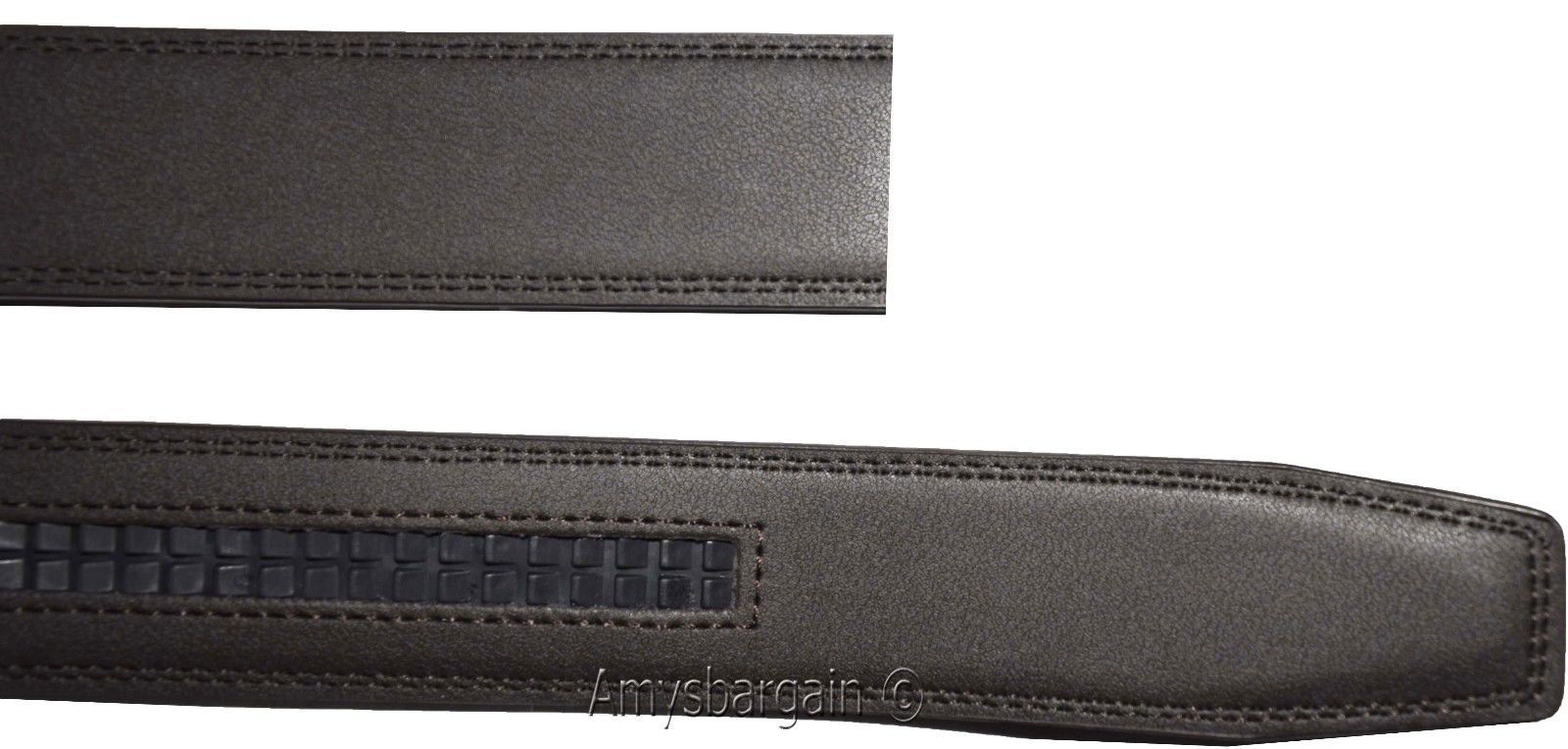 Men’s Leather belt strap, Automatic sliding buckle Auto-lock Strap only - Image 3