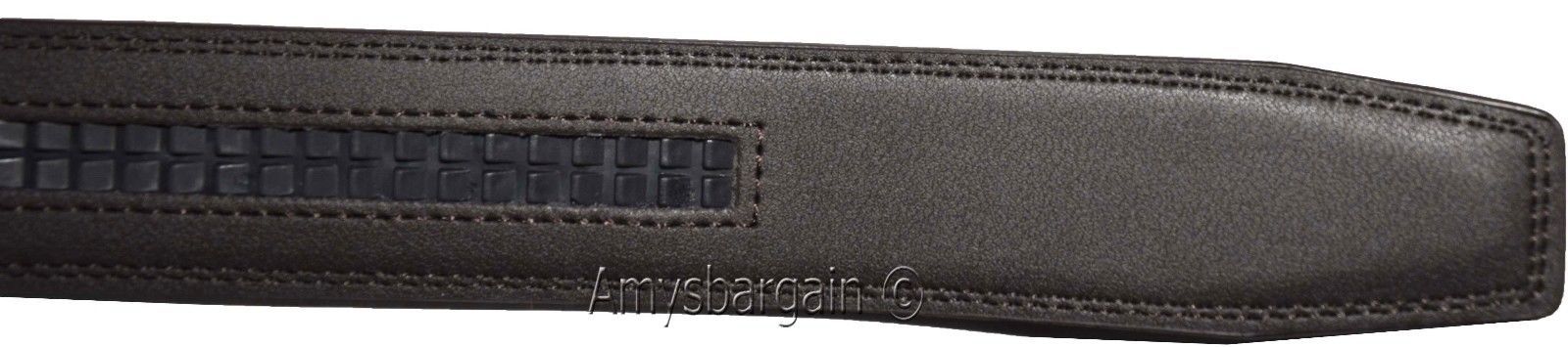 Men’s Leather belt strap, Automatic sliding buckle Auto-lock Strap only - Image 4
