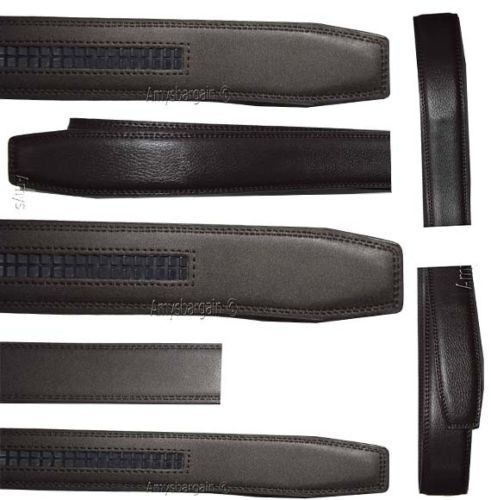 Men’s Leather belt strap, Automatic sliding buckle Auto-lock Strap only