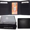 Men's RFID Wallet Genuine Leather Trifold Wallet 2 billfold Brnd New in Box RFID