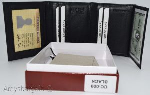 Men's RFID genuine leather trifold wallet secure IDs credit cards br new in box