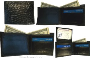 Men's Wallet Crocodile skin printed Genuine Leather Bifold wallet 2 Bill pockets - Image 10