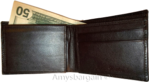 Men's Wallet Crocodile skin printed Genuine Leather Bifold wallet 2 Bill pockets - Image 3