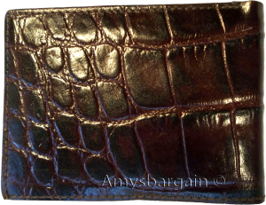 Men's Wallet Crocodile skin printed Genuine Leather Bifold wallet 2 Bill pockets - Image 4
