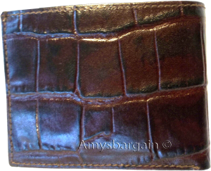 Men's Wallet Crocodile skin printed Genuine Leather Bifold wallet 2 Bill pockets - Image 6