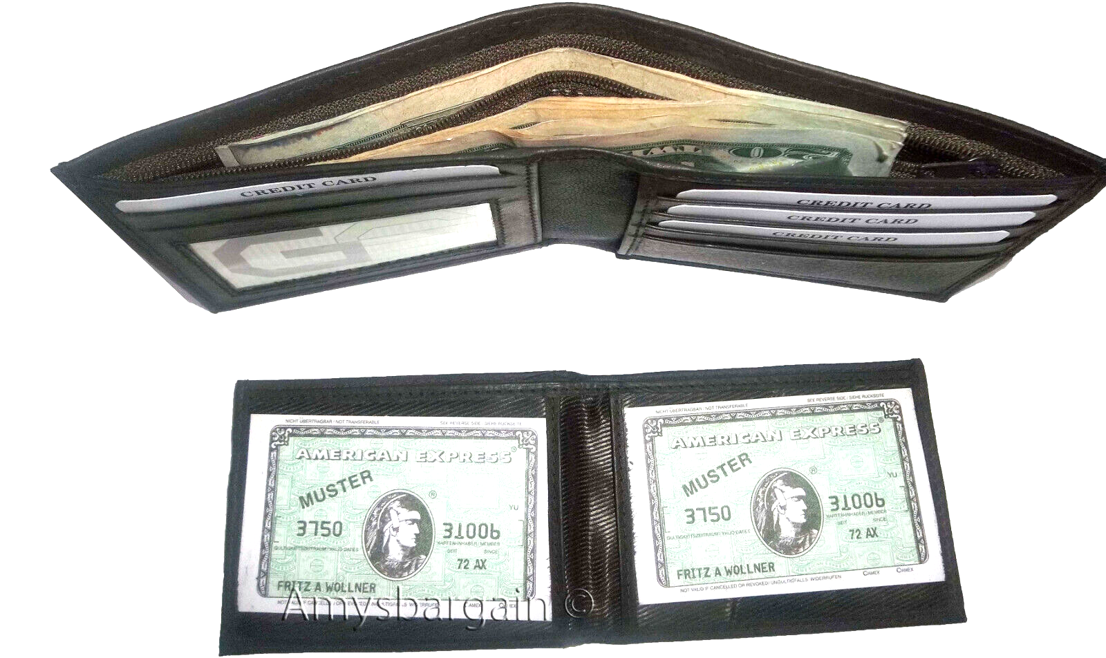 Men's wallet. 2-in-1 Genuine Leather man's wallet 3 ID case 3 billfold ID wallet - Image 5