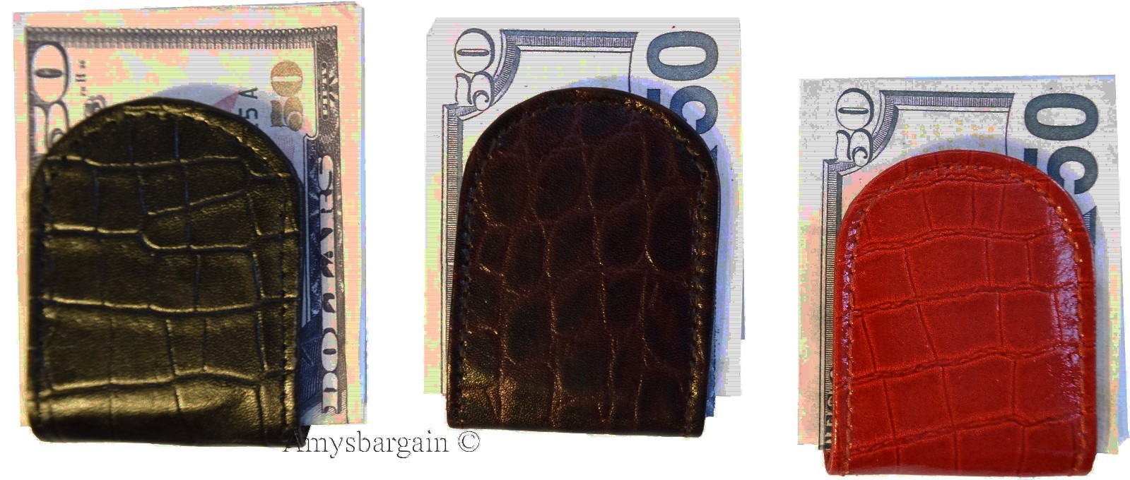 Money clip, Crocodile skin printed leather money clip currency holder Brand new - Image 10