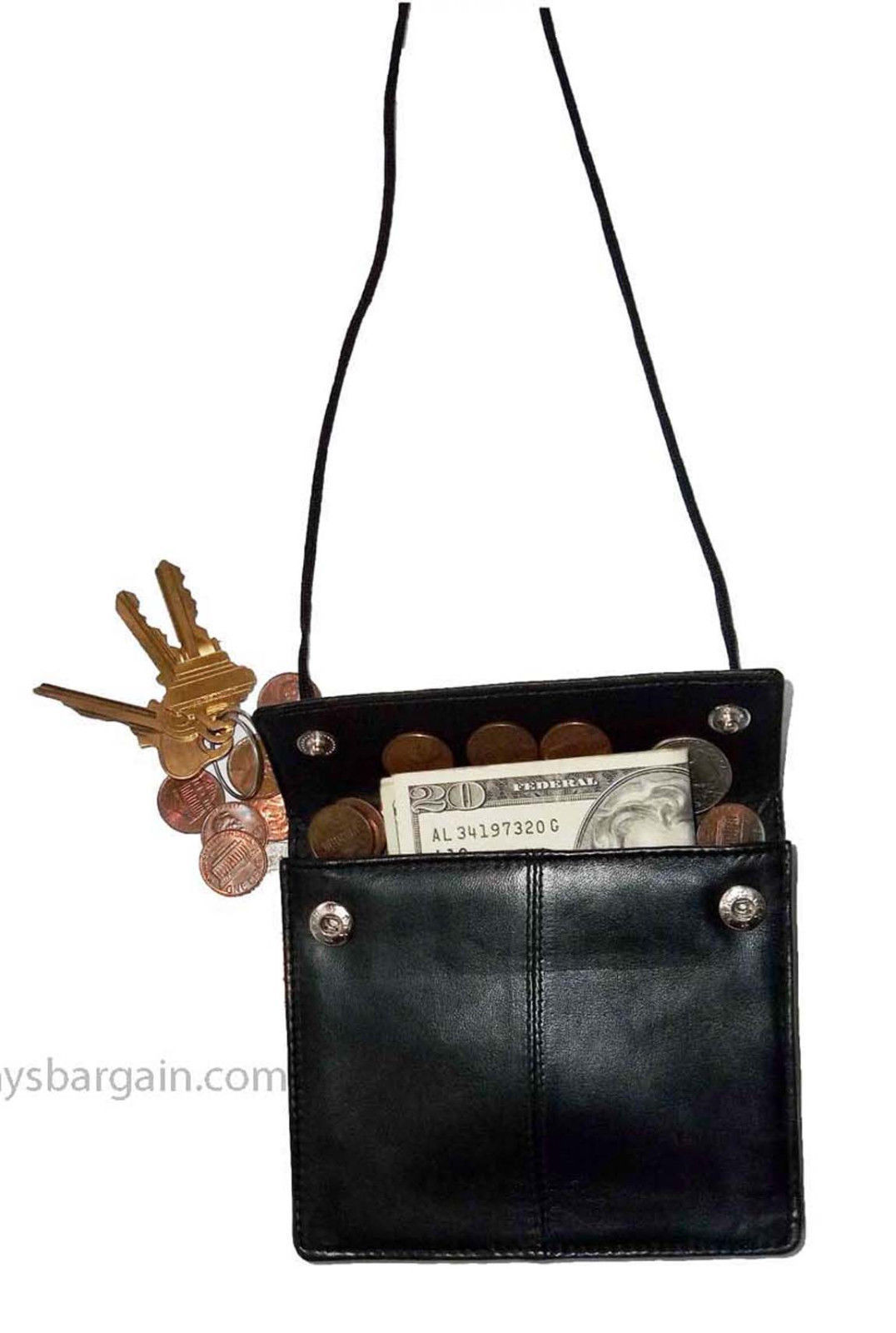 New Leather passport case wallet credit Card case ID Holder shoulder bag bnwt - Image 3