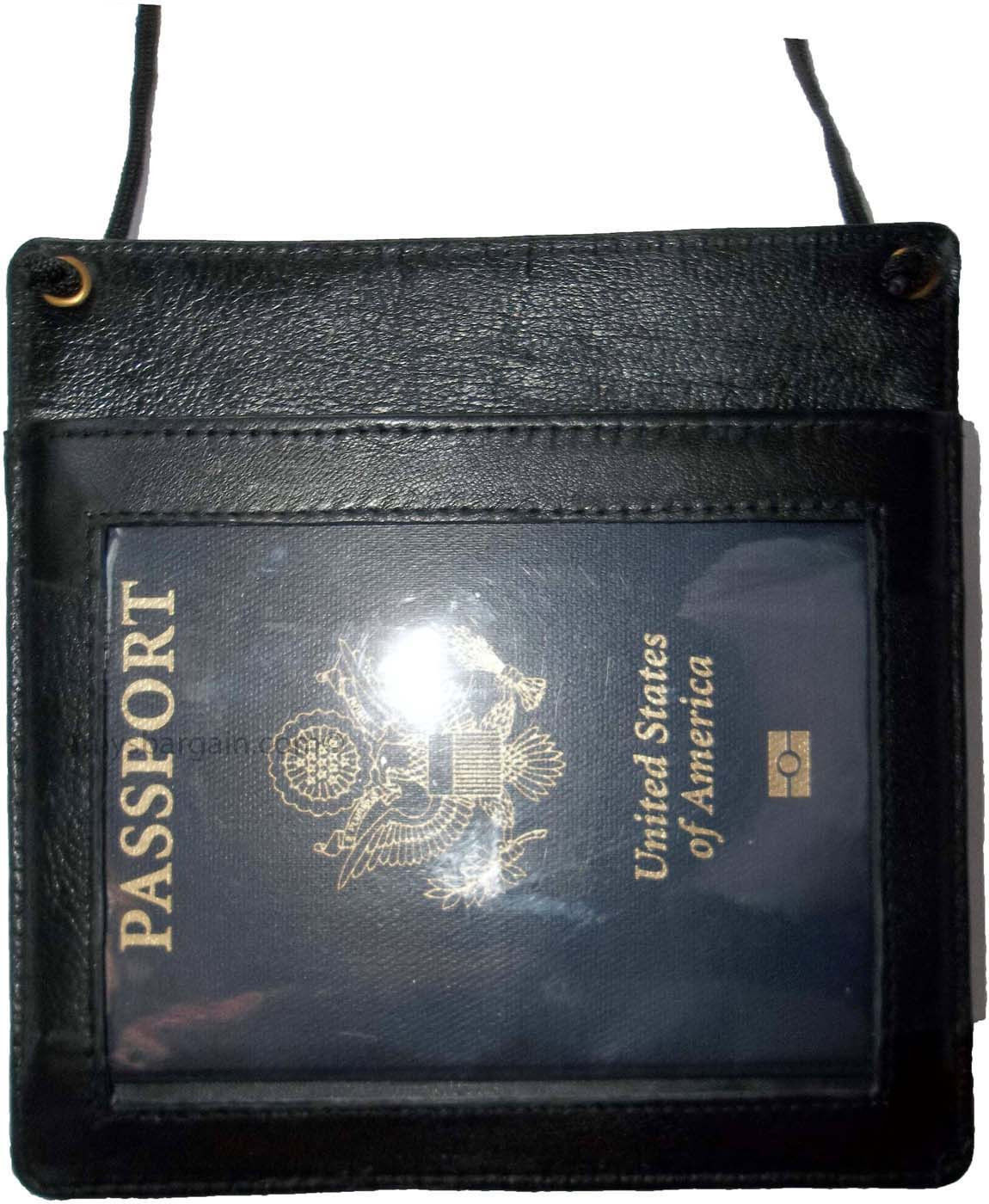 New Leather passport case wallet credit Card case ID Holder shoulder bag bnwt - Image 4