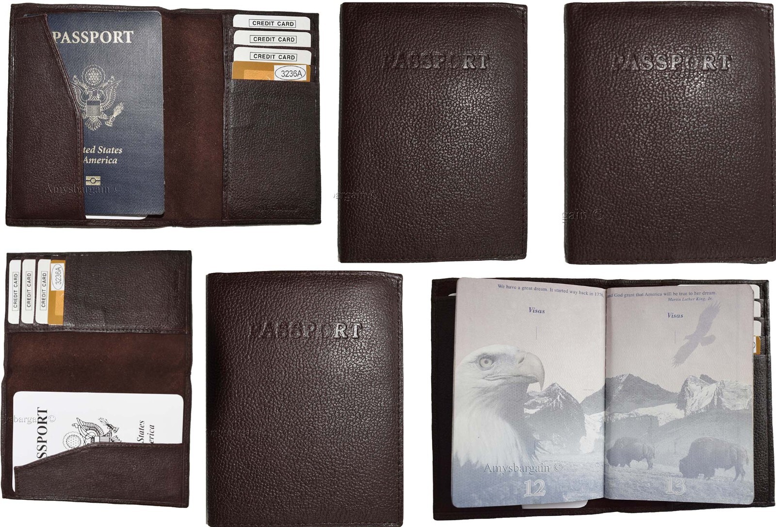 New Leather passport cover, Brown Unbranded international leather passport case* - Image 5