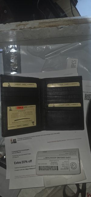New Leather passport cover, Unbranded Billfold wallet credit card ID Bifold BN. - Image 12