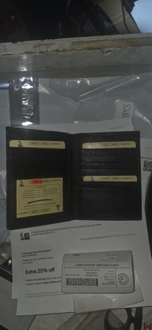 New Leather passport cover, Unbranded Billfold wallet credit card ID Bifold BN. - Image 13