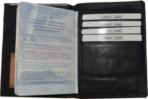 New Leather passport cover, Unbranded Billfold wallet credit card ID Bifold BN. - Image 3
