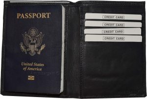 New Leather passport cover, Unbranded Billfold wallet credit card ID Bifold BN. - Image 6