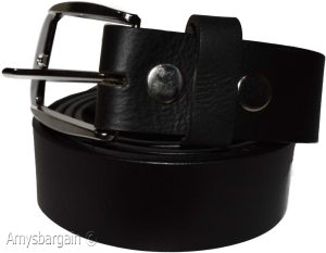 New Men's Small size Leather Belt, Cowhide Unbranded One sole Leather Black belt