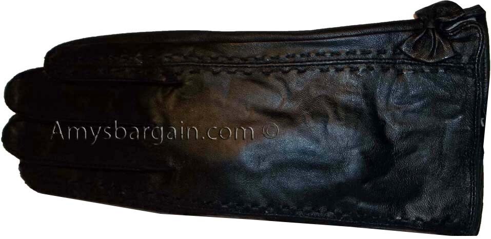 New Woman's Soft Leather Gloves Black Warm Winter Gloves BN Les Guant De Cuir** - Image 7