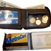 New Zip around man's Leather wallet change purse mini photo holder ID window nwt