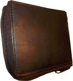 New Zip around man's Leather wallet change purse mini photo holder ID window nwt - Image 12