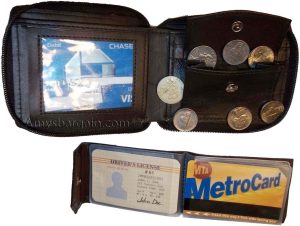 New Zip around man's Leather wallet change purse mini photo holder ID window nwt - Image 4