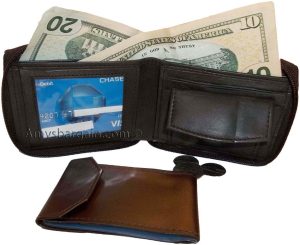 New Zip around man's Leather wallet change purse mini photo holder ID window nwt - Image 7