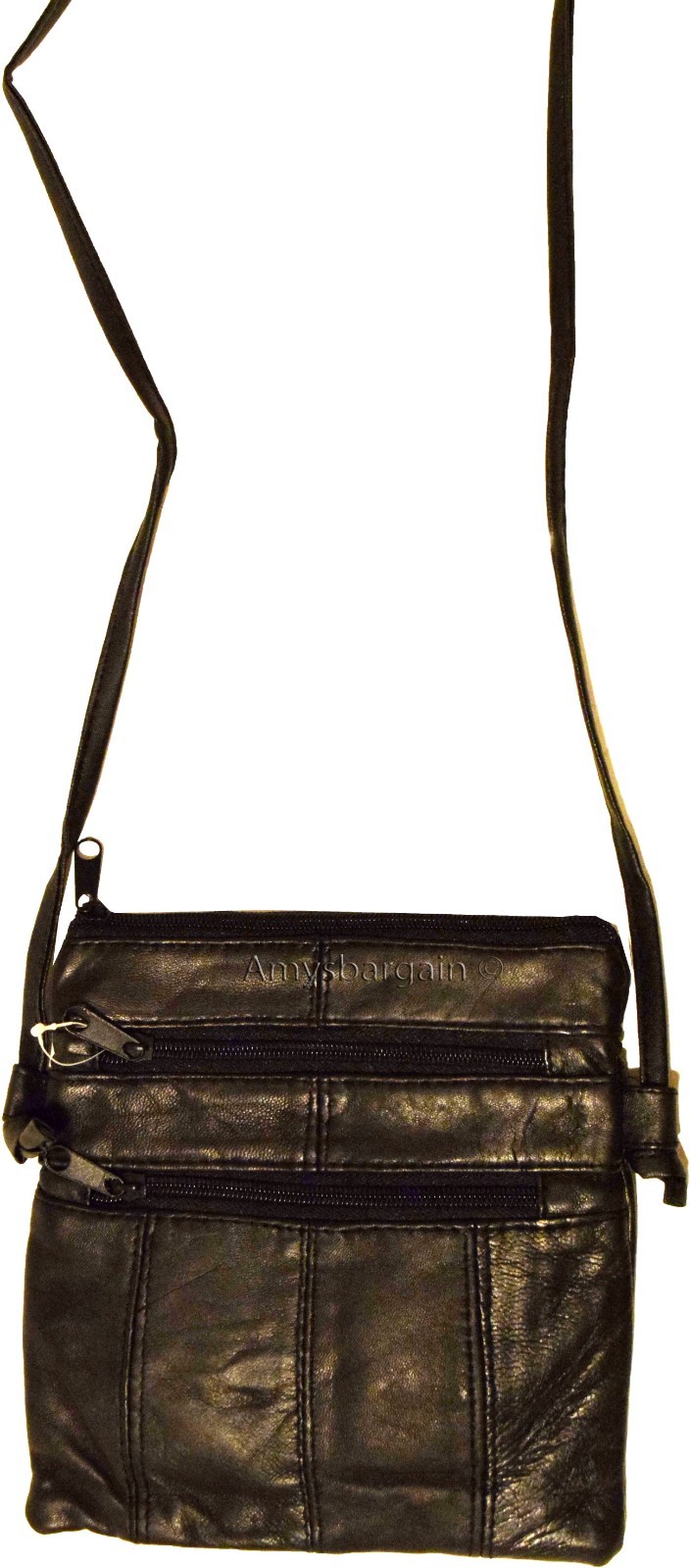 New black small handbag leather shoulder bag swing pouch passport bag Brand NWT* - Image 3