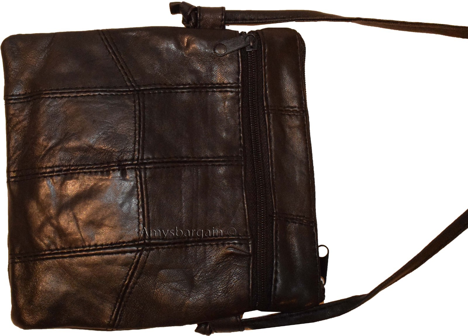 New black small handbag leather shoulder bag swing pouch passport bag Brand NWT* - Image 6