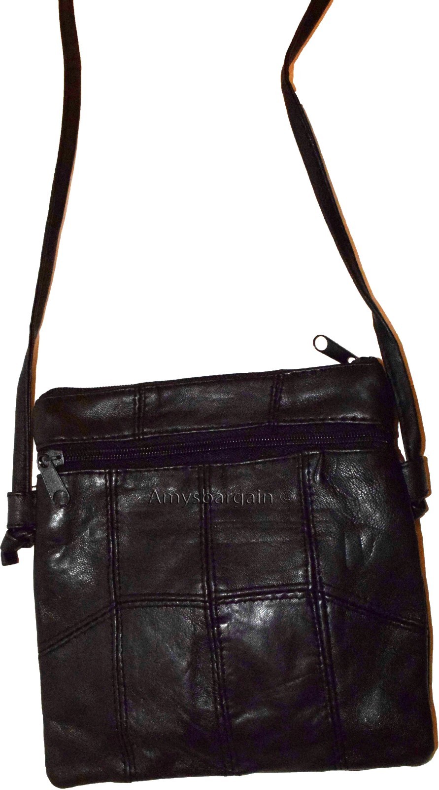 New black small handbag leather shoulder bag swing pouch passport bag Brand NWT* - Image 9