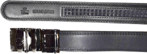 New men's black leather dress belt auto lock sliding buckle genuine leather belt - Image 6