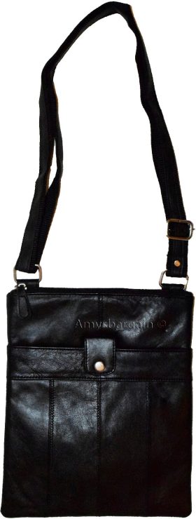 New woman's Leather side bag purse swing bag flat handbag Black pocketbook new