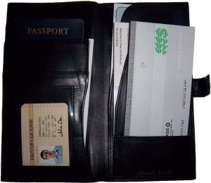 Organizer, Leather document case, passport ID airline ticket Credit card planner - Image 3