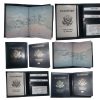 Passport case black genuine leather passport cover lot of 6 travel accessories