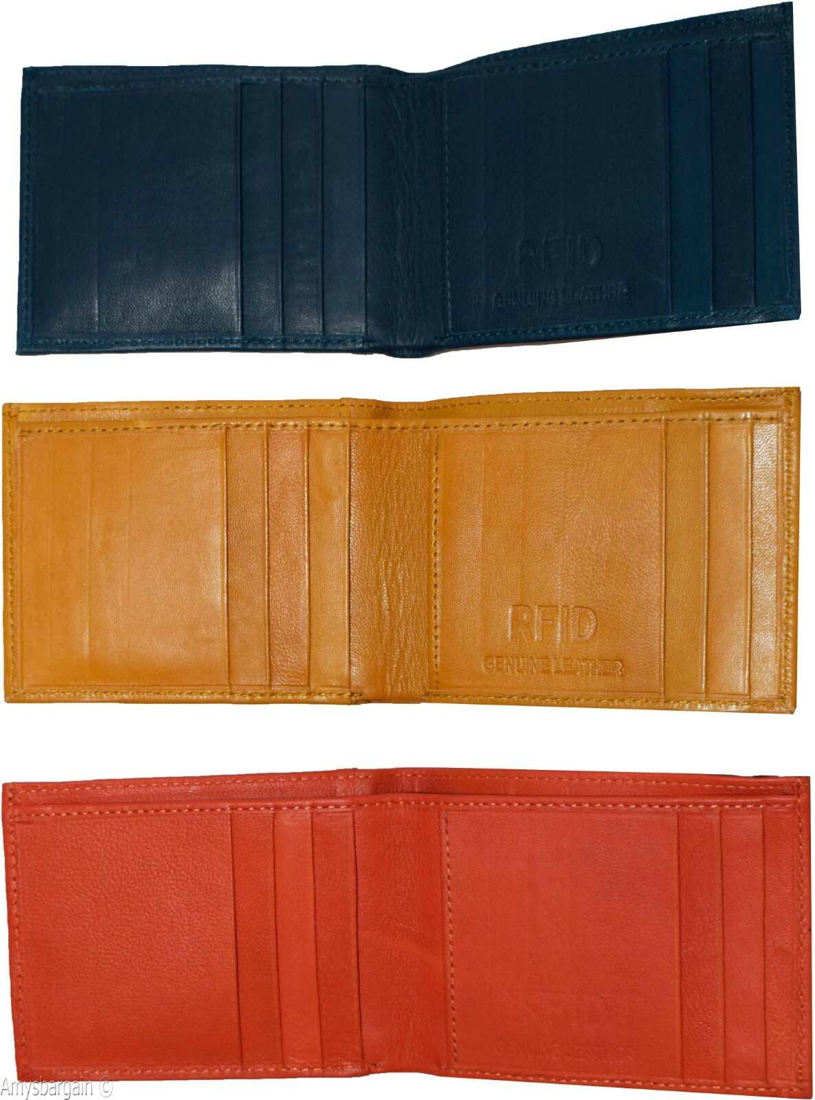 RFID Men's wallet, Genuine leather wallet, Bi-fold wallet 8 credit card Photo ID - Image 6