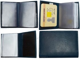 RFID leather business card id credit card picture case 24 transparent card slots