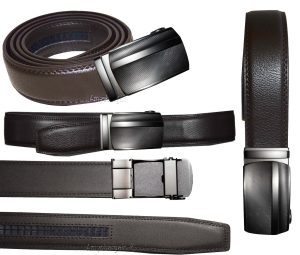 Real Leather Men’s Belt. (M) Automatic lock. Dress + Casual belt. Fashion belt". - Image 4