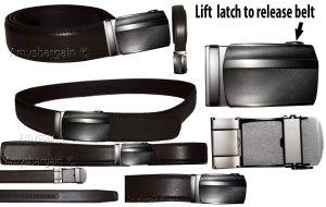 Real Leather Men’s Belt. (M) Automatic lock. Dress + Casual belt. Fashion belt".