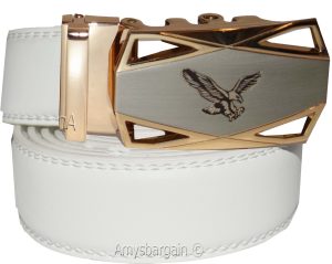 Comfort Slide Click Leather Automatic Belt Men's Buckle Lock Dress Jeans BN 50" - Image 21