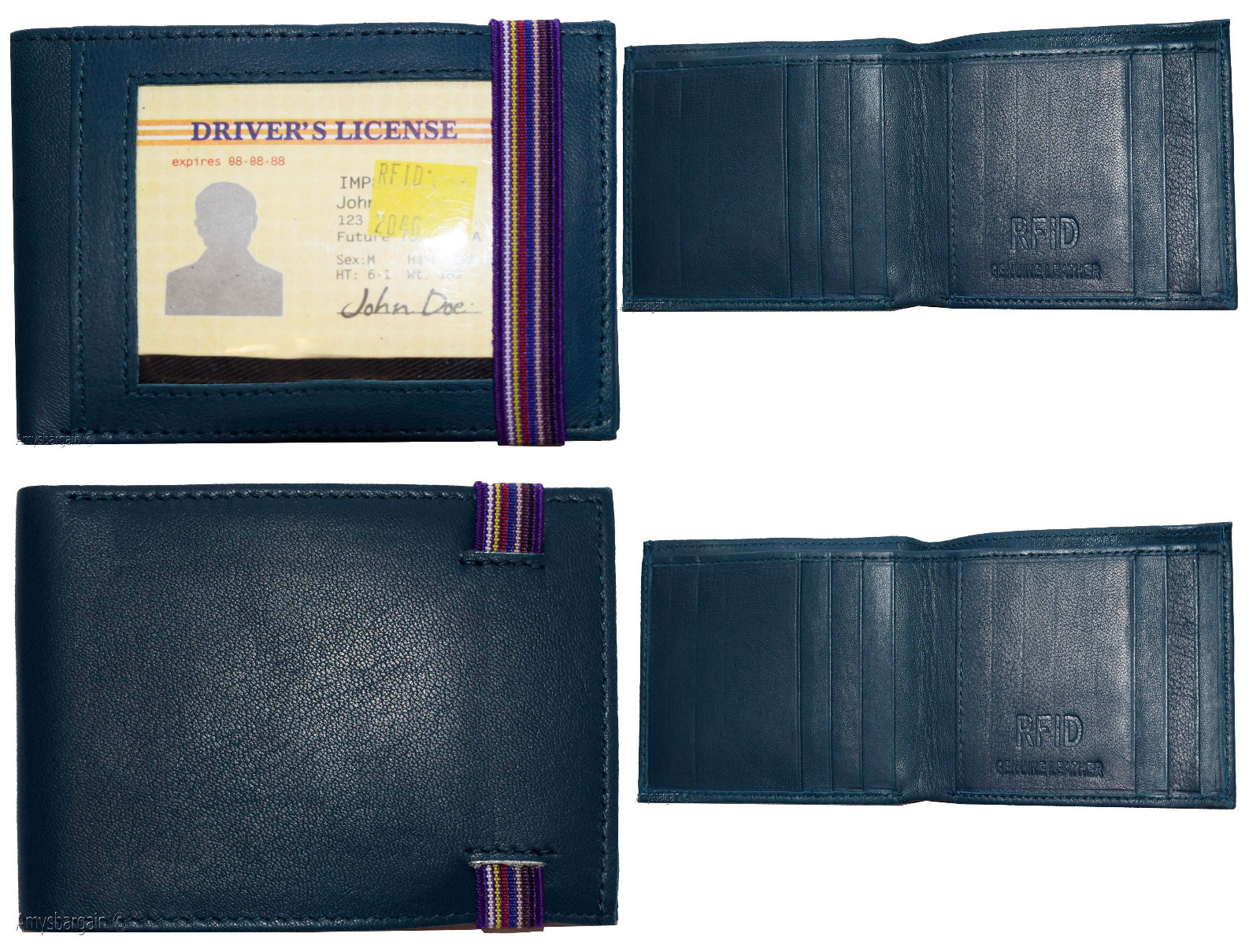 RFID Men's wallet, Genuine leather wallet, Bi-fold wallet 8 credit card Photo ID - Image 15