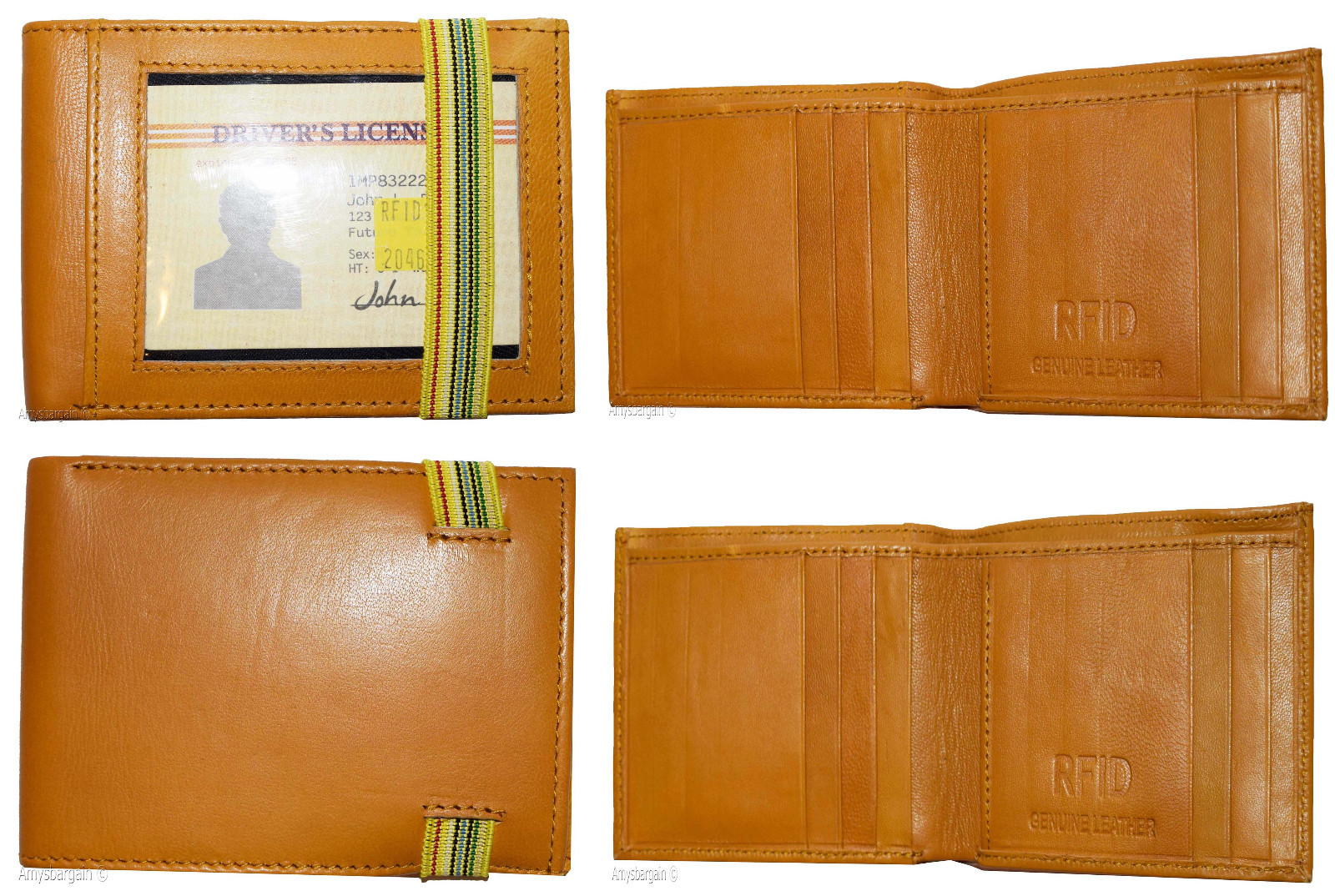 RFID Men's wallet, Genuine leather wallet, Bi-fold wallet 8 credit card Photo ID - Image 16