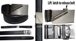 leather belt dress casual belt new lock qick buckle automatic up to 43" - Image 15