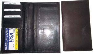 Woman/Man's Leather Checkbook cover 4 bill pockets coin purse 7 card Plus ID BN - Image 12