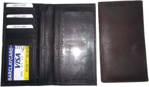 Woman/Man's Leather Checkbook cover 4 bill pockets coin purse 7 card Plus ID BN - Image 3