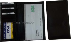 Woman/Man's Leather Checkbook cover 4 bill pockets coin purse 7 card Plus ID BN - Image 5