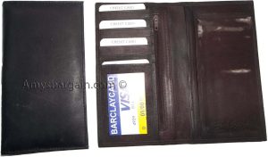 Woman/Man's Leather Checkbook cover 4 bill pockets coin purse 7 card Plus ID BN - Image 6