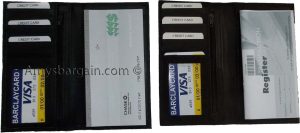 Woman/Man's Leather Checkbook cover 4 bill pockets coin purse 7 card Plus ID BN - Image 8