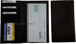Woman/Man's Leather Checkbook cover 4 bill pockets coin purse 7 card Plus ID BN - Image 10