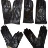 Woman's Gloves (M) Leather Gloves Hand Warmer, Winter Ladies' Dress Gloves #18N