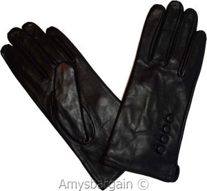 Woman's Gloves (M) Leather Gloves Hand Warmer, Winter Ladies' Dress Gloves #18N - Image 4