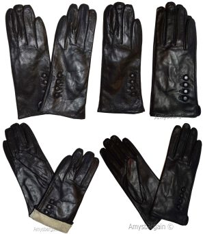 Woman's Gloves (M) Leather Gloves Hand Warmer, Winter Ladies' Dress Gloves #18N